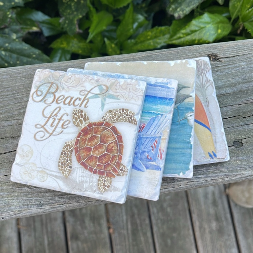 Beach Life Coasters Set of 4